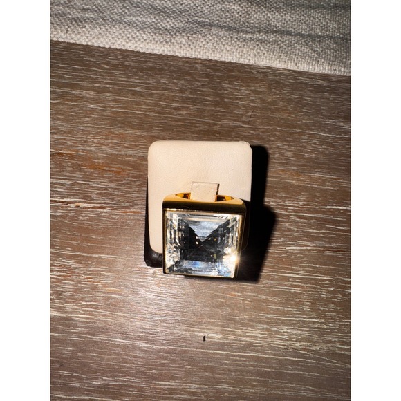 Michael Kors Statement Ring Gold Square Rhinestone Cocktail Party Women's - Picture 3 of 7